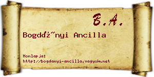 Bogdányi Ancilla névjegykártya